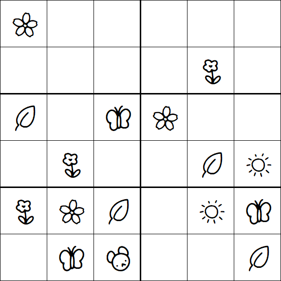 Kids Sudoku 6x6 - Easy