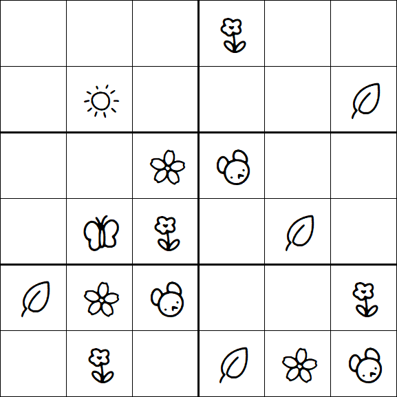 Kids Sudoku 6x6 - Easy