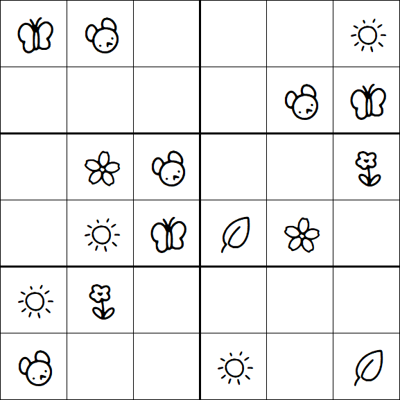 Kids Sudoku 6x6 - Easy