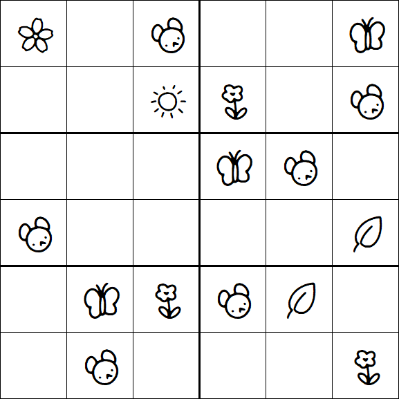 Kids Sudoku 6x6 - Easy