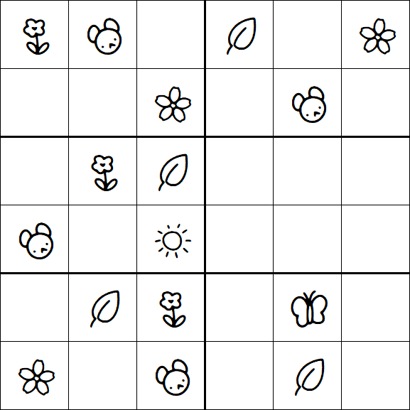 Kids Sudoku 6x6 - Easy
