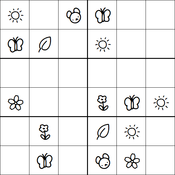 Kids Sudoku 6x6 - Easy