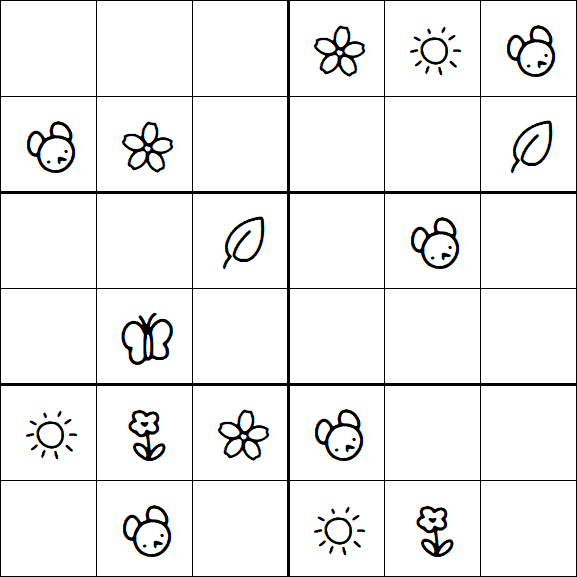 Kids Sudoku 6x6 - Easy