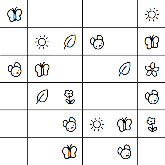 Kids Sudoku 6x6 - Easy