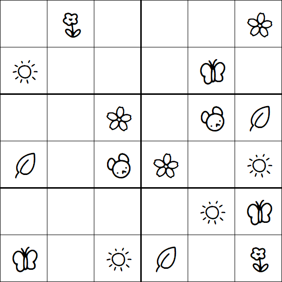 Kids Sudoku 6x6 - Easy