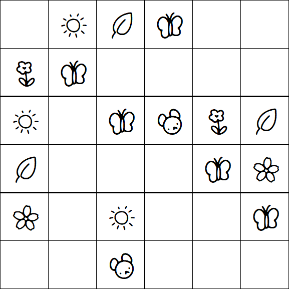 Kids Sudoku 6x6 - Easy