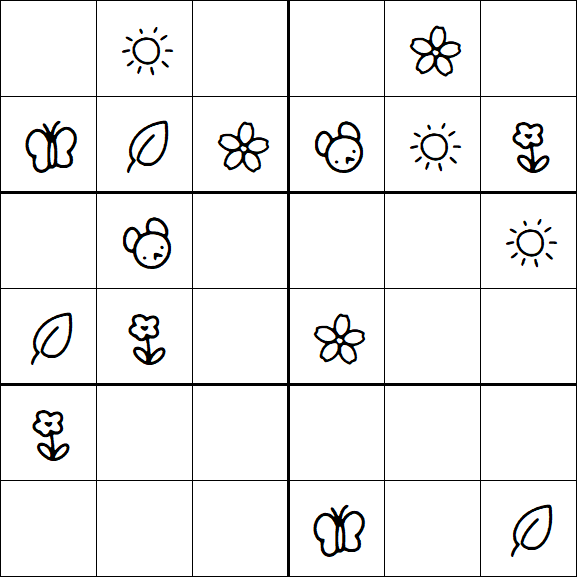 Kids Sudoku 6x6 - Easy
