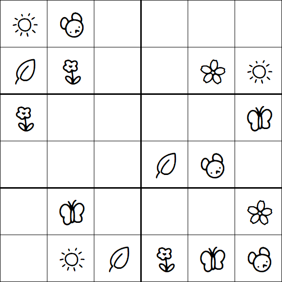 Kids Sudoku 6x6 - Easy