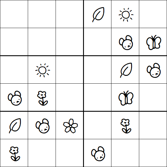 Kids Sudoku 6x6 - Easy