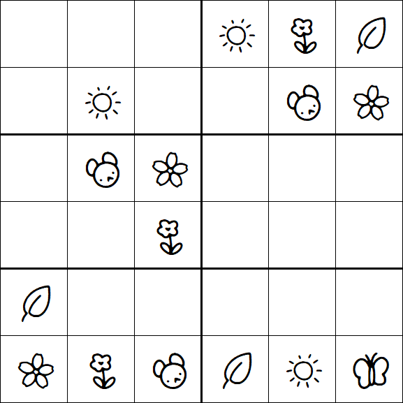 Kids Sudoku 6x6 - Simple