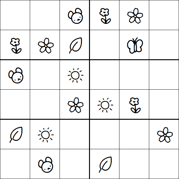 Kids Sudoku 6x6 - Easy