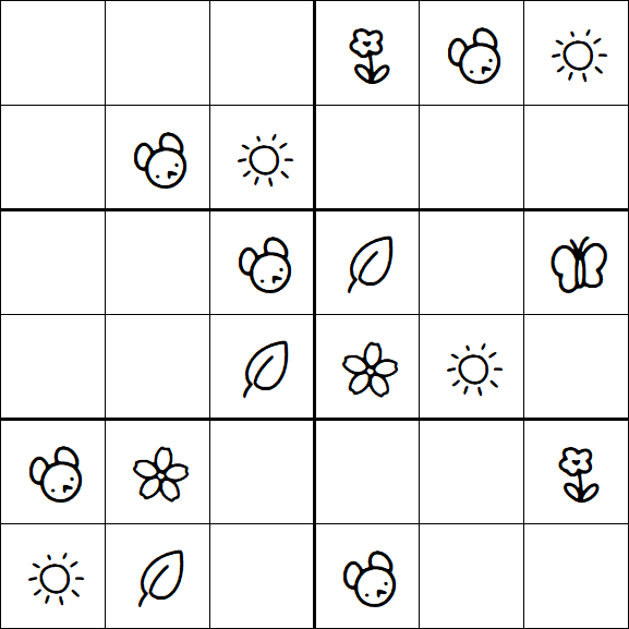 Kids Sudoku 6x6 - Simple