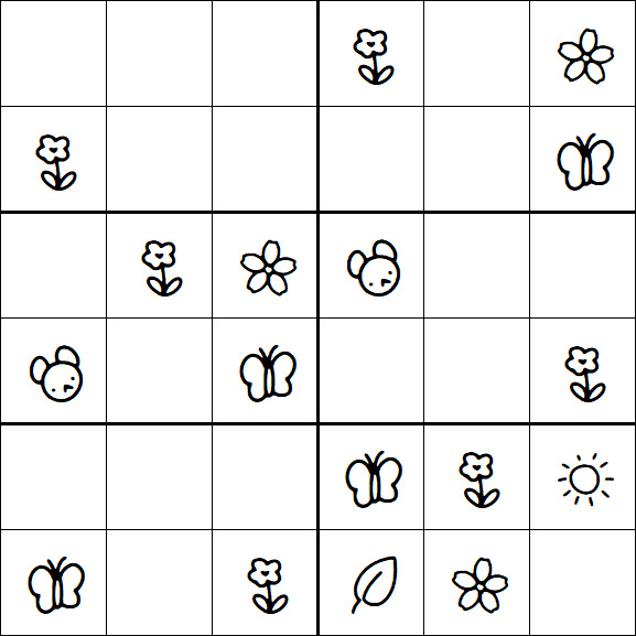 Kids Sudoku 6x6 - Simple