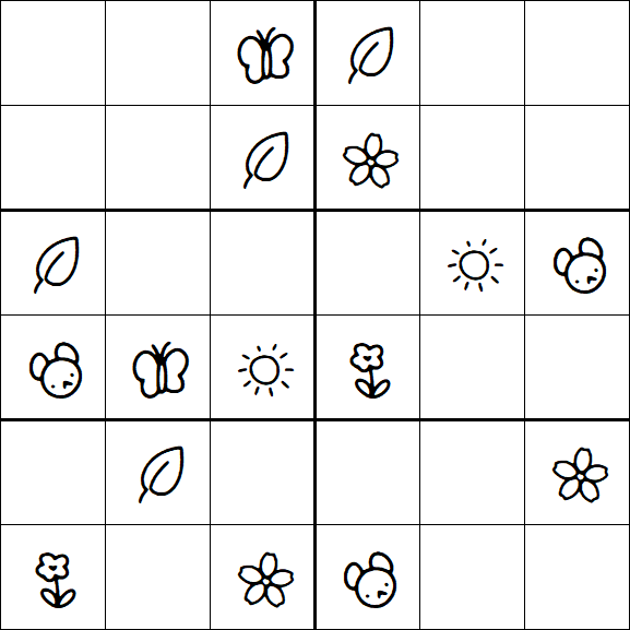 Kids Sudoku 6x6 - Simple