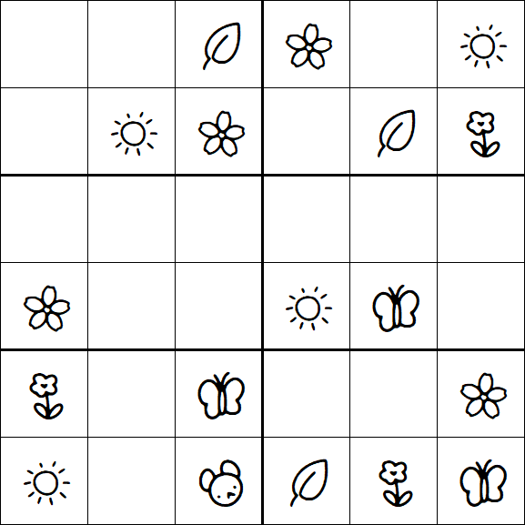 Kids Sudoku 6x6 - Simple