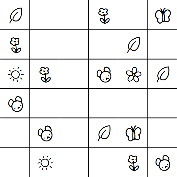 Kids Sudoku 6x6 - Simple