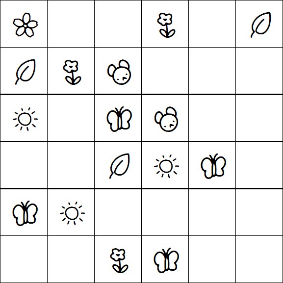 Kids Sudoku 6x6 - Simple