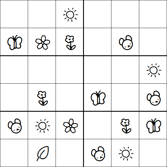 Kids Sudoku 6x6 - Simple