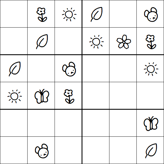 Kids Sudoku 6x6 - Simple
