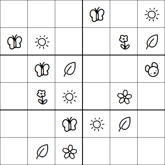 Kids Sudoku 6x6 - Simple