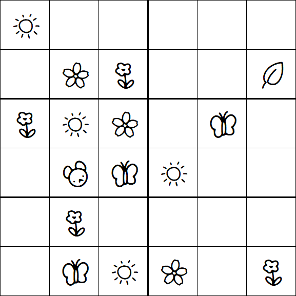 Kids Sudoku 6x6 - Simple