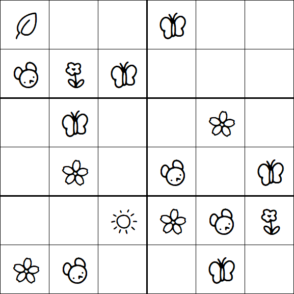 Kids Sudoku 6x6 - Simple
