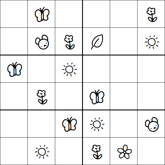 Kids Sudoku 6x6 - Simple