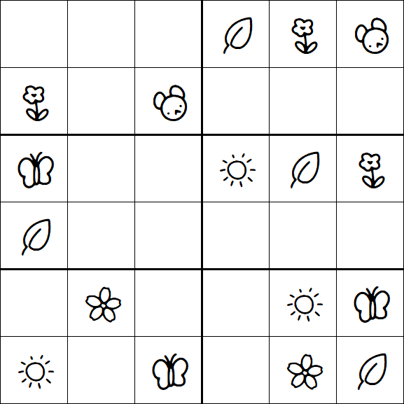 Kids Sudoku 6x6 - Simple