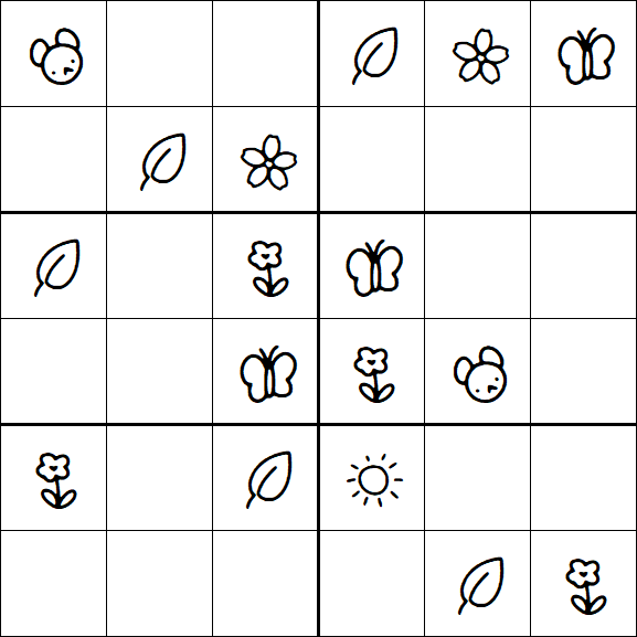 Kids Sudoku 6x6 - Simple