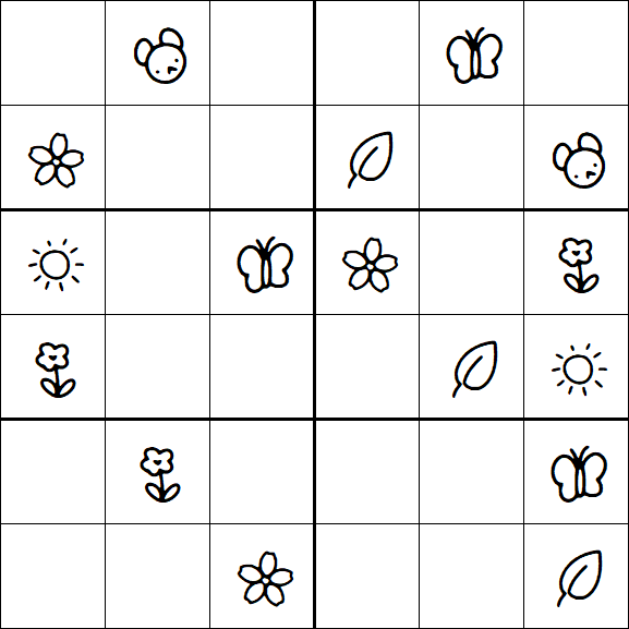 Kids Sudoku 6x6 - Simple