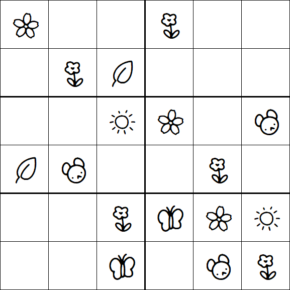Kids Sudoku 6x6 - Simple