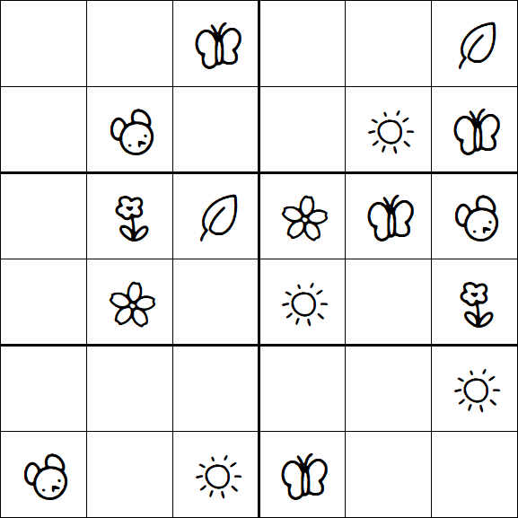 Kids Sudoku 6x6 - Simple