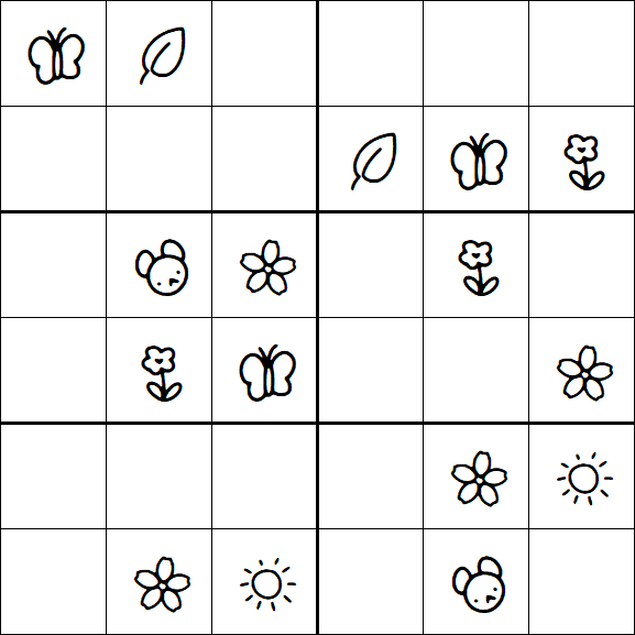 Kids Sudoku 6x6 - Simple