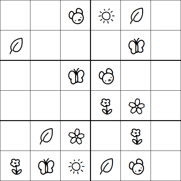 Kids Sudoku 6x6 - Simple