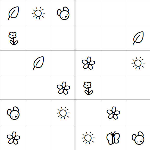 Kids Sudoku 6x6 - Simple
