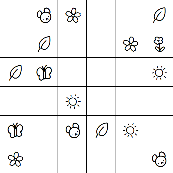 Kids Sudoku 6x6 - Simple