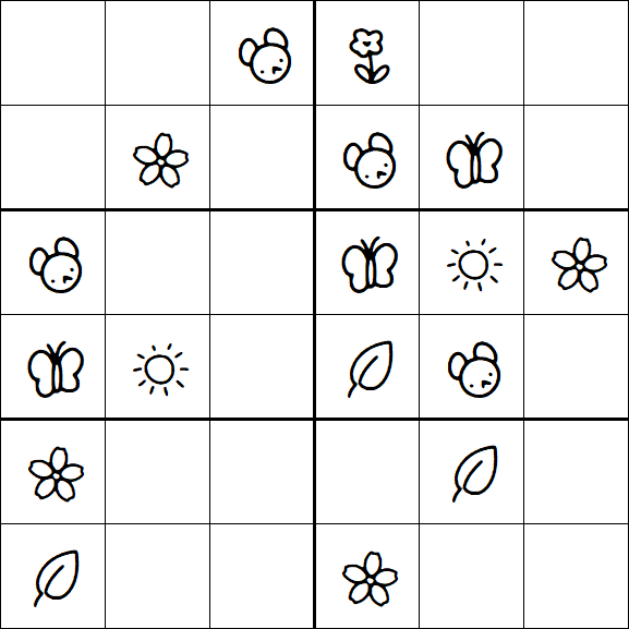 Kids Sudoku 6x6 - Simple
