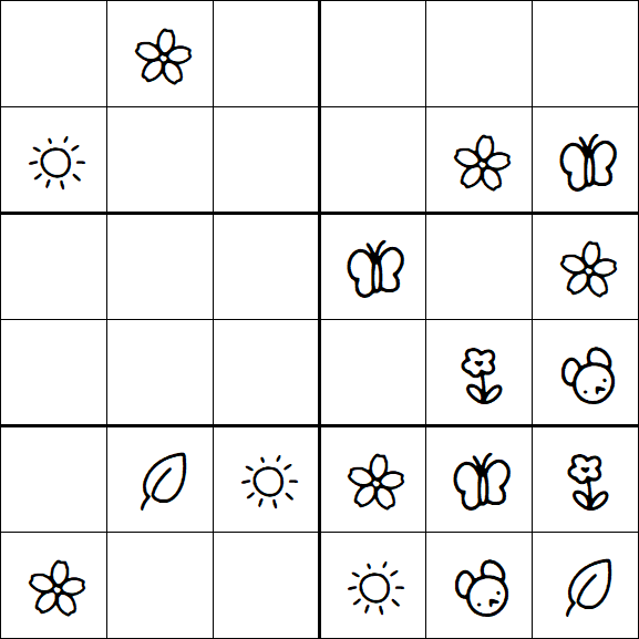 Kids Sudoku 6x6 - Simple
