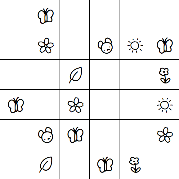 Kids Sudoku 6x6 - Simple