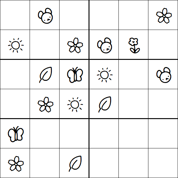 Kids Sudoku 6x6 - Simple
