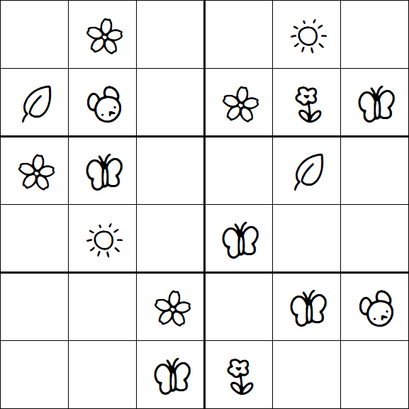 Kids Sudoku 6x6 - Simple