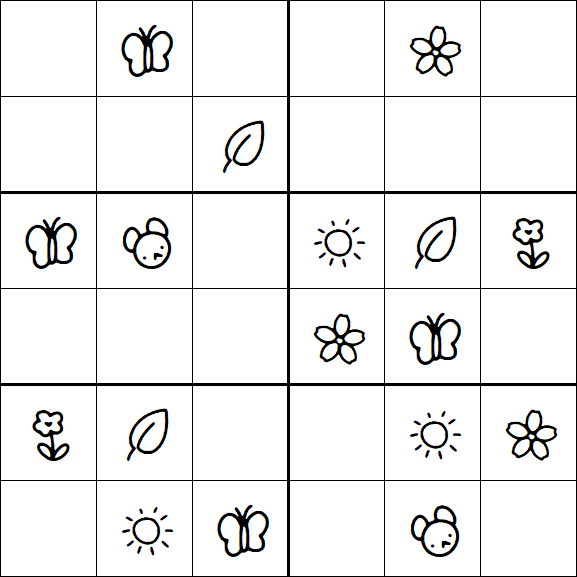 Kids Sudoku 6x6 - Simple