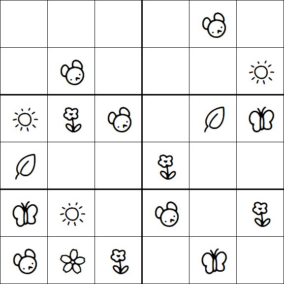 Kids Sudoku 6x6 - Simple