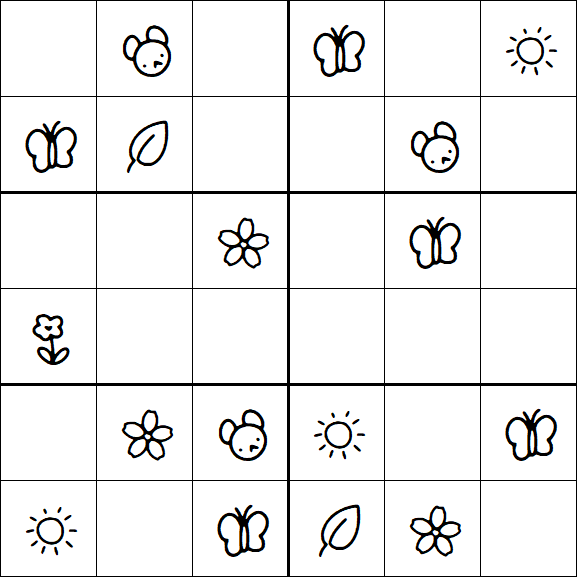 Kids Sudoku 6x6 - Simple