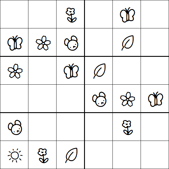 Kids Sudoku 6x6 - Simple