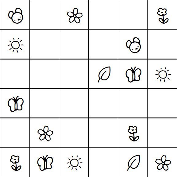 Kids Sudoku 6x6 - Simple