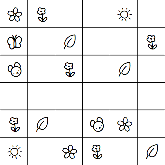 Kids Sudoku 6x6 - Simple