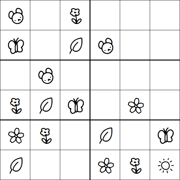 Kids Sudoku 6x6 - Simple