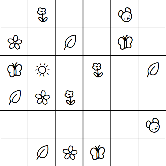 Kids Sudoku 6x6 - Easy