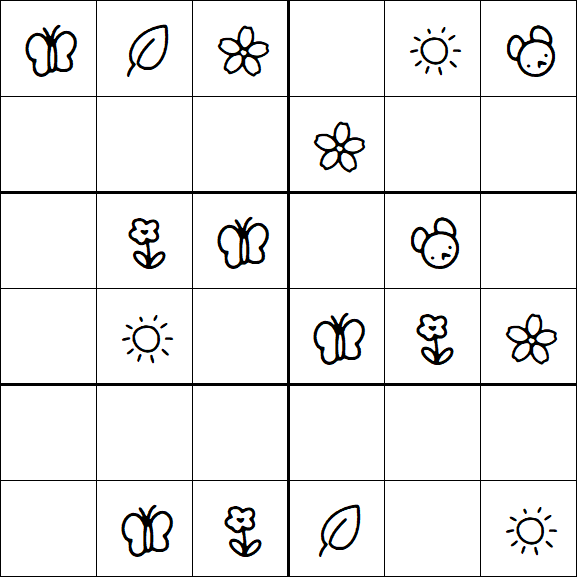 Kids Sudoku 6x6 - Easy